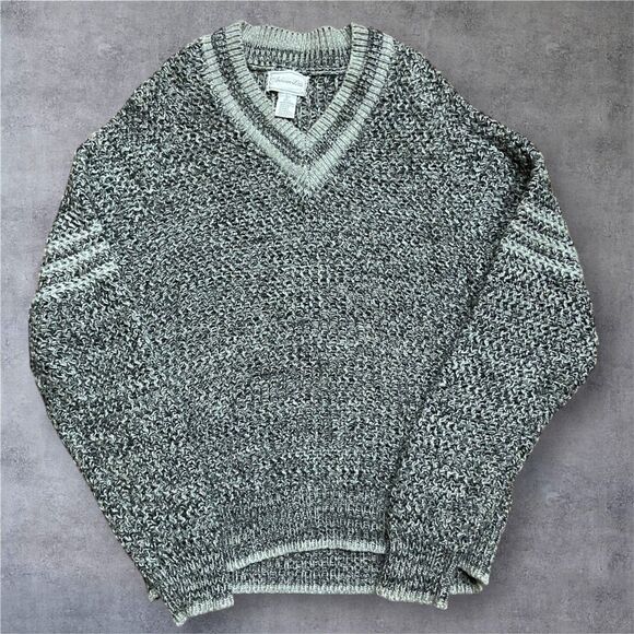 Other - Anderson Little Vintage 90s Cable Knit Gray V-Neck Sweater Men's Size Large